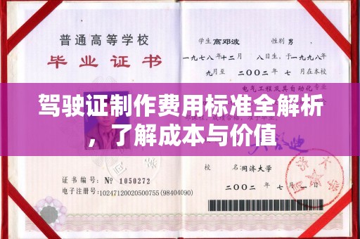观音驾驶证制作费用标准全解析，了解成本与价值